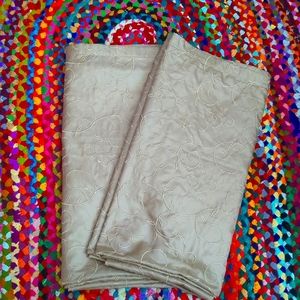 Beige/ brown embroidered curtains size 86" set of 2